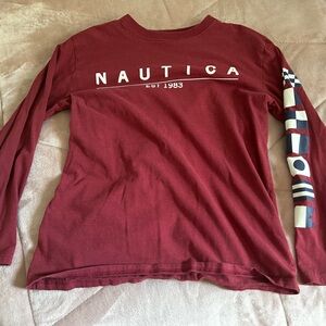 Nautica boys red long sleeve top size 14/16